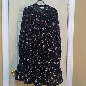 Time and tru flowy ruffle floral hem dress